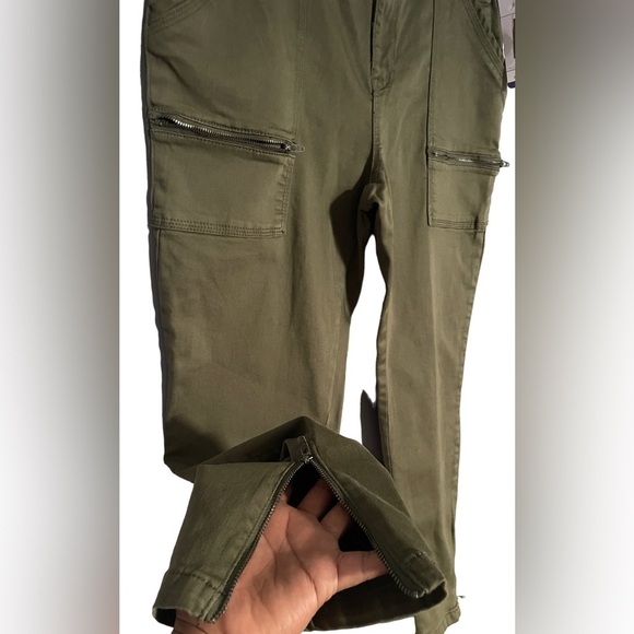 Joie Park Cargo Skinny Pants - Olive Green Size 16/33 New - Picture 5 of 12